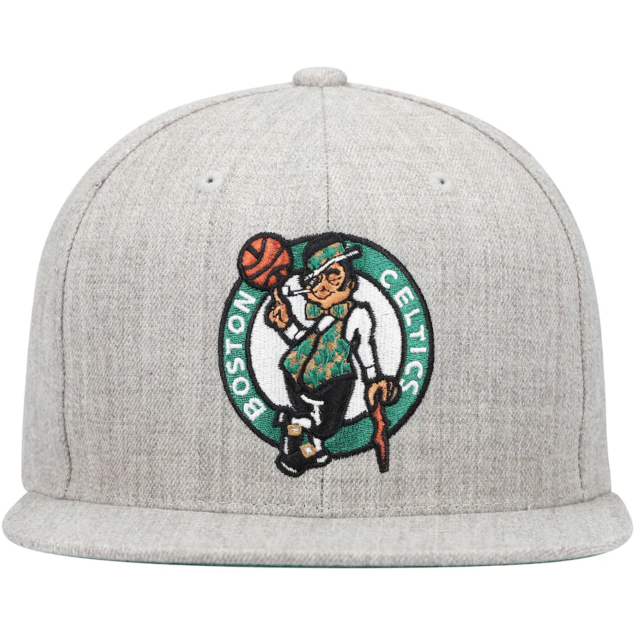 Boston Celtics Team Gray Heathered 2.0 Mitchell & Ness Snapback Hat