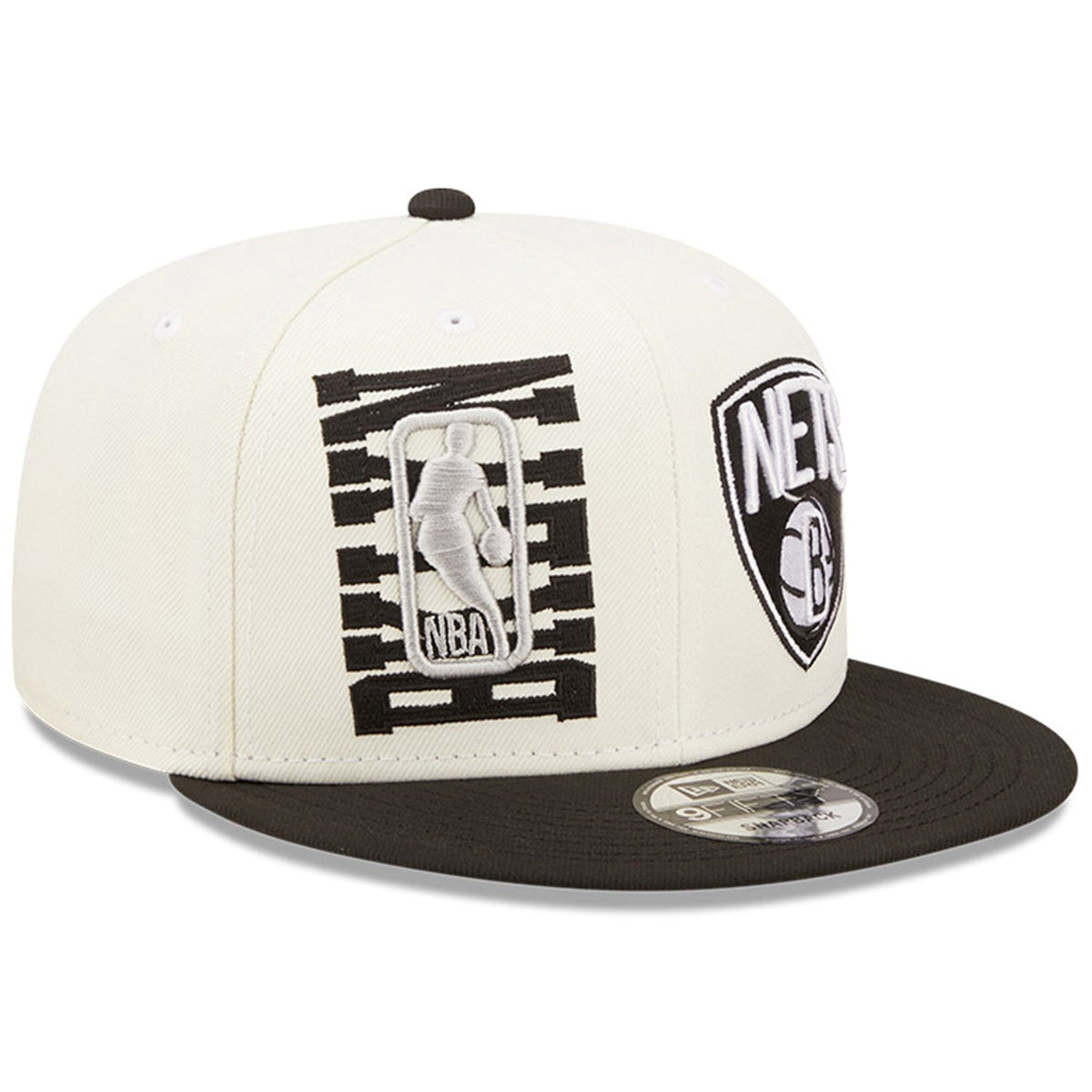 Brooklyn Nets New Era 2022 NBA Draft 9FIFTY Snapback Adjustable Hat - Cream/Black