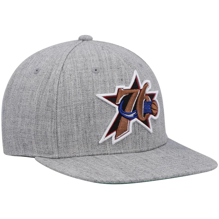 Philadelphia 76ers Team Classic Heathered 2.0 Mitchell & Ness Snapback Hat
