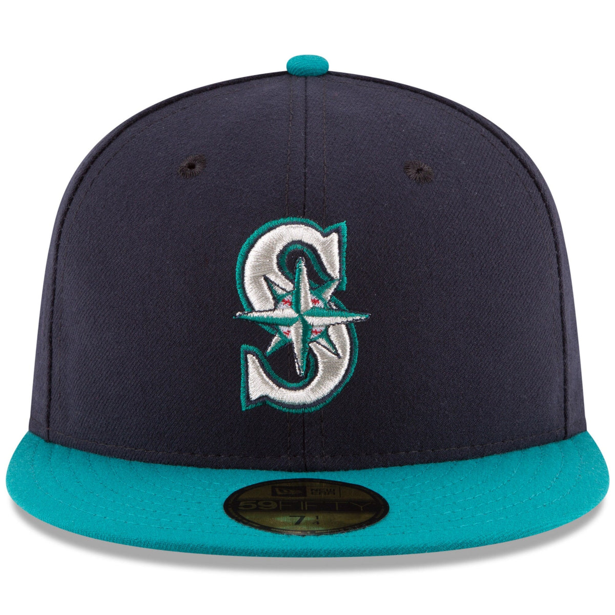 Men's Seattle Mariners New Era Navy/Aqua Alternate Authentic Collection On Field 59FIFTY Fitted Hat