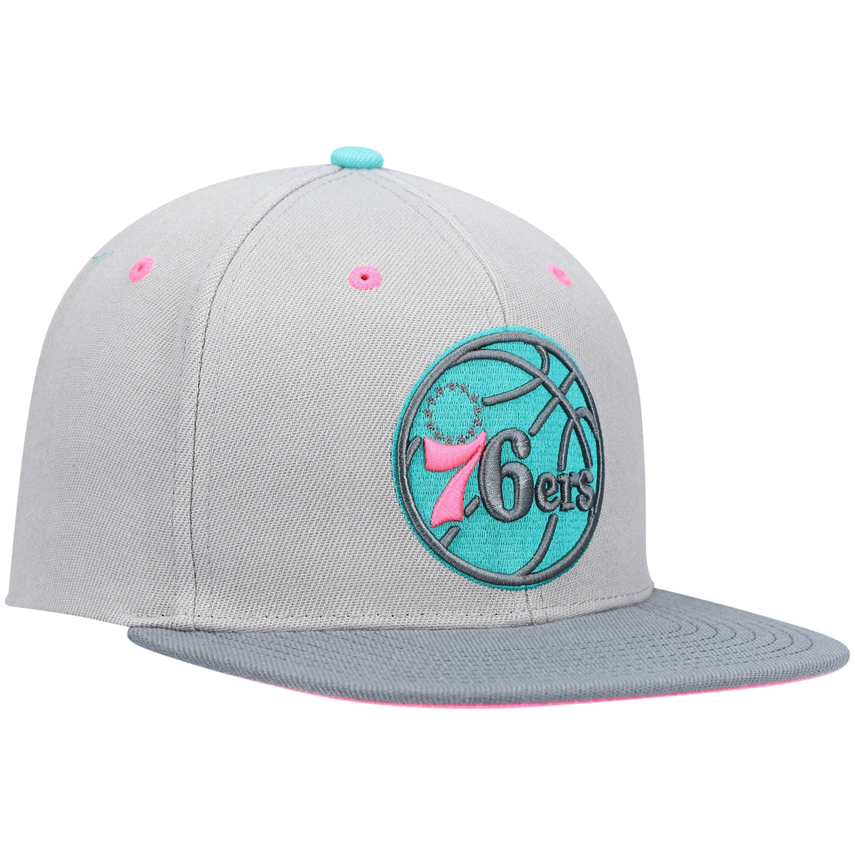 Men's Philadelphia 76ers Mitchell & Ness Gray Wolf Mags Snapback Hat