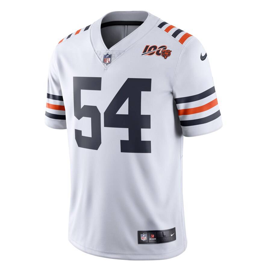 Men's Chicago Bears Brian Urlacher Nike White 2019 100th Season Alternate Classic Retired Player Limited Jersey