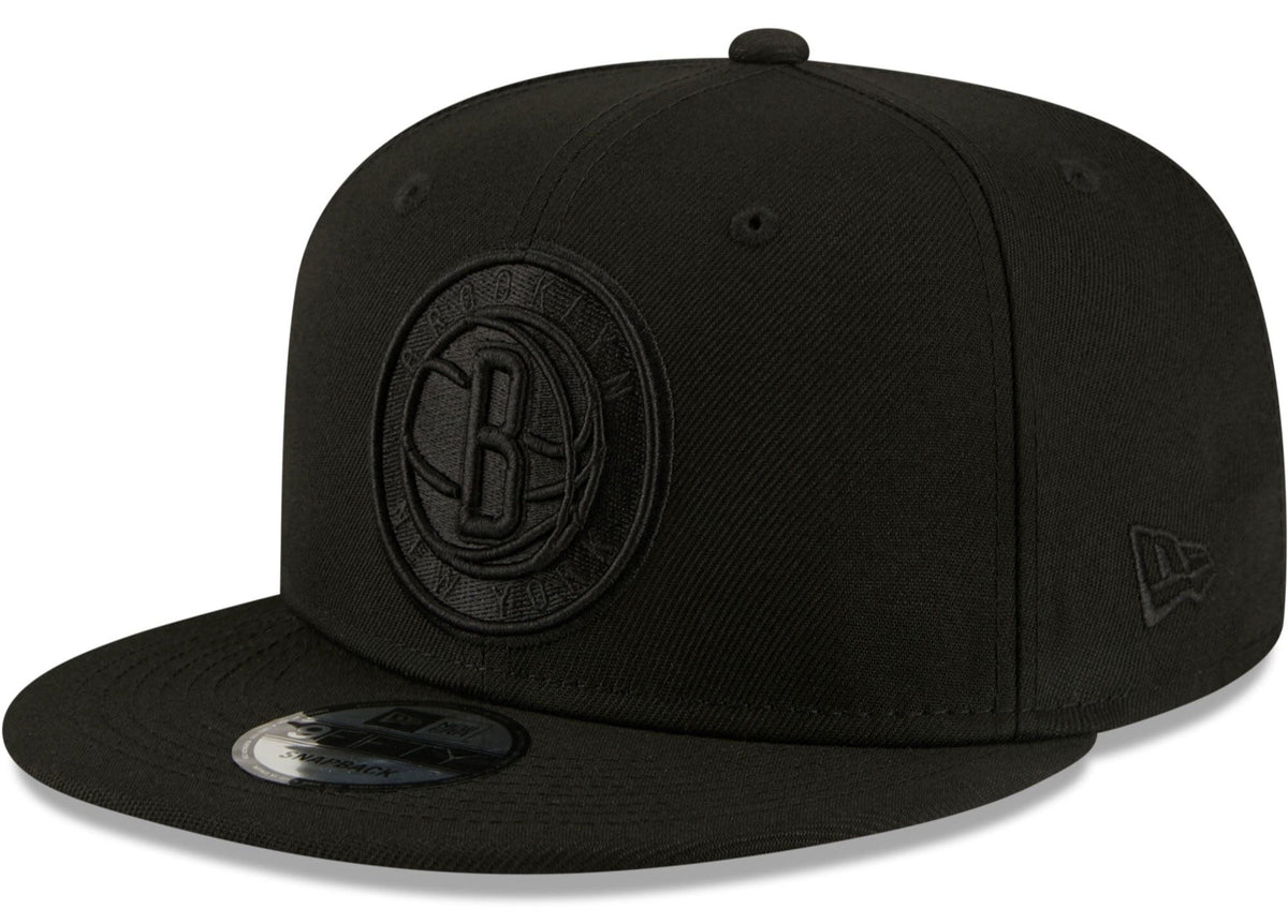 Men's Brooklyn Nets New Era Black On Black Color Pack 9FIFTY Snapback Hat