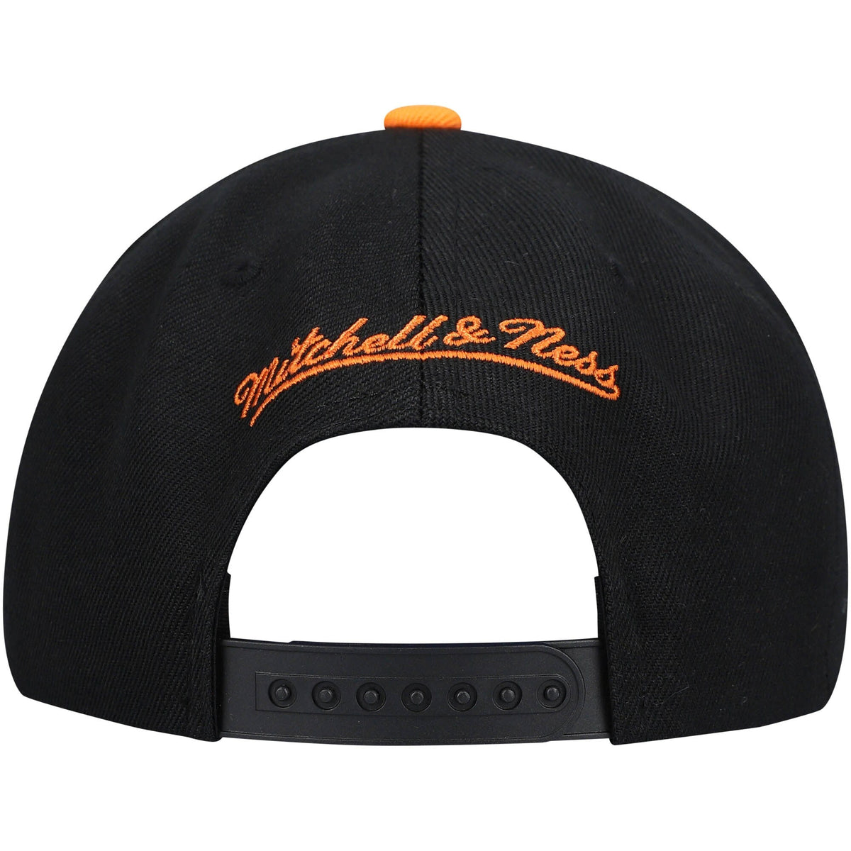 Men's New York Knicks Mitchell & Ness NBA Core Basic Black And Orange Snapback Hat