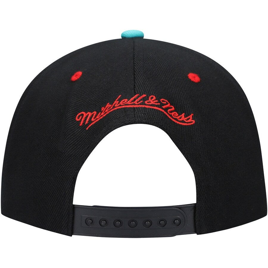 Men's Mitchell & Ness Black/Turquoise Vancouver Grizzlies Hardwood Classics Reload 2.0 Snapback Hat