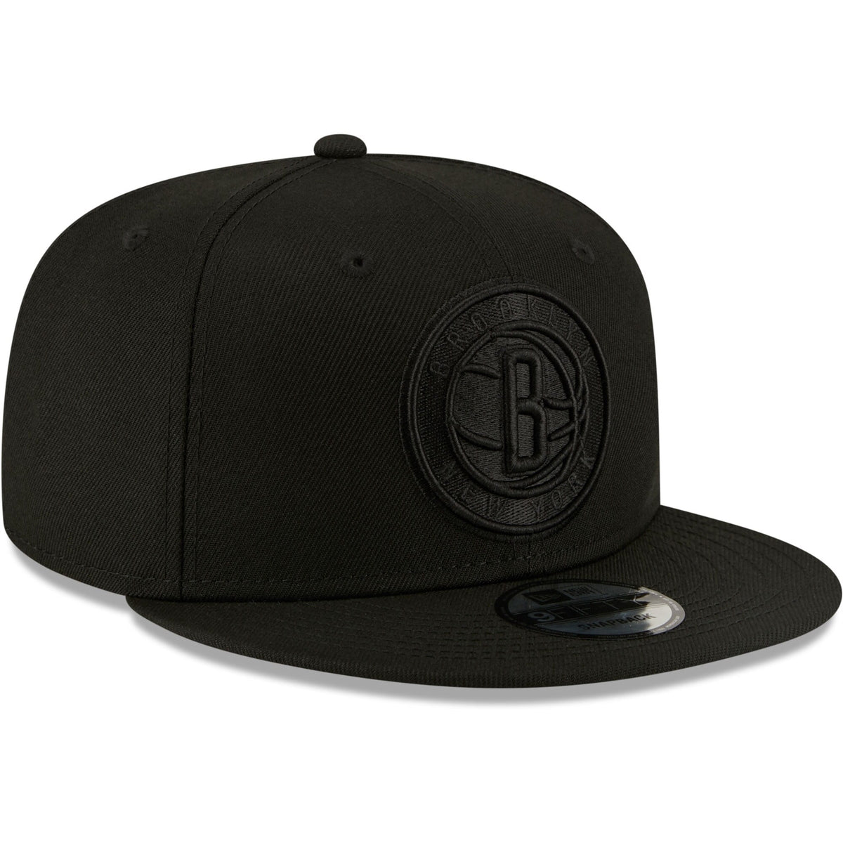 Men's Brooklyn Nets New Era Black On Black Color Pack 9FIFTY Snapback Hat