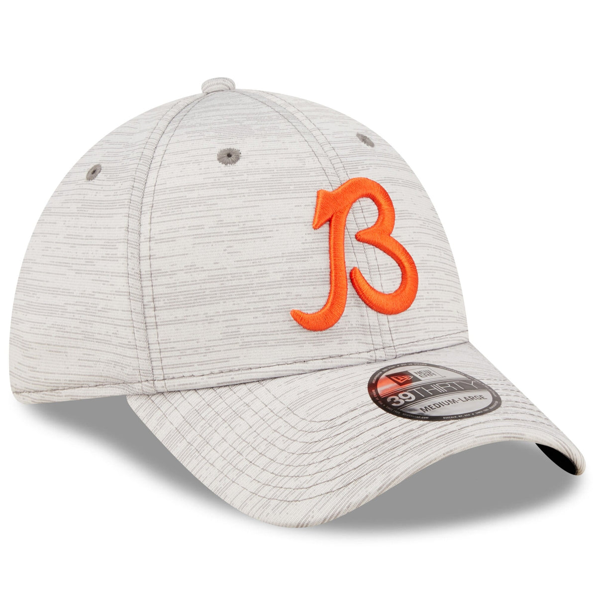 Men's Chicago Bears New Era Gray 2022 NFL Training Camp Official Coach Script 39THIRTY Flex Hat