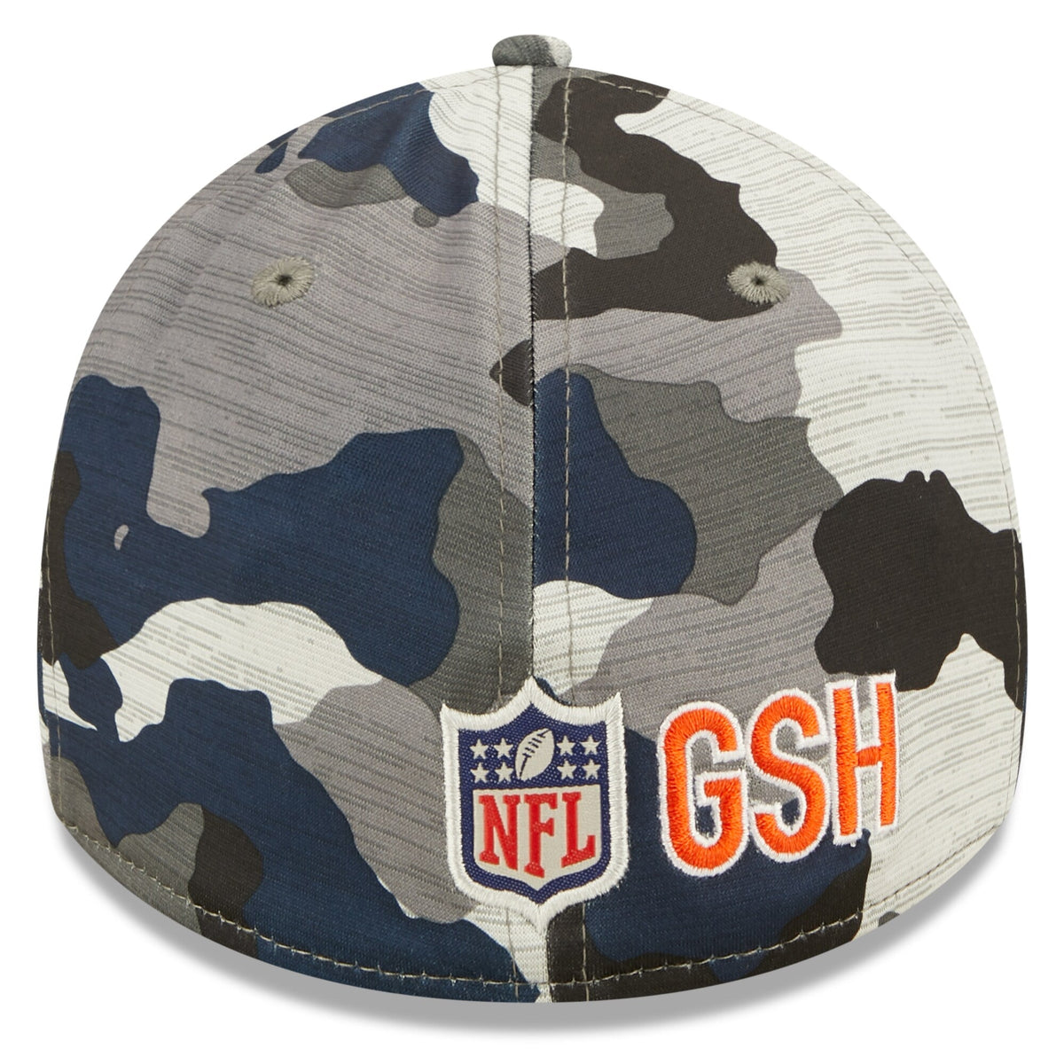 Men's Chicago Bears New Era Camo 2022 NFL Training Camp Official Mascot 39THIRTY Flex Hat