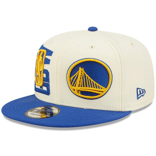 Golden State Warriors New Era 2022 NBA Draft 9FIFTY Snapback Adjustable Hat - Cream/Blue
