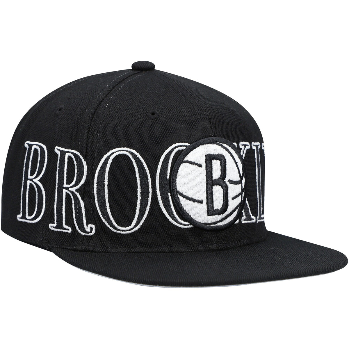 Men's Mitchell & Ness Black Brooklyn Nets Winner Circle Snapback Hat