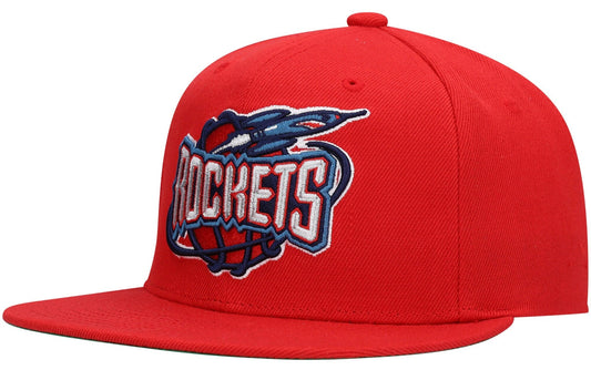 Men's Mitchell & Ness Houston Rockets Hardwood Classics Red Adjustable Snapback Hat