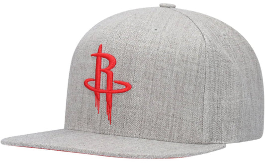 Houston Rockets Gray Heather 2.0 Mitchell & Ness Snapback Hat