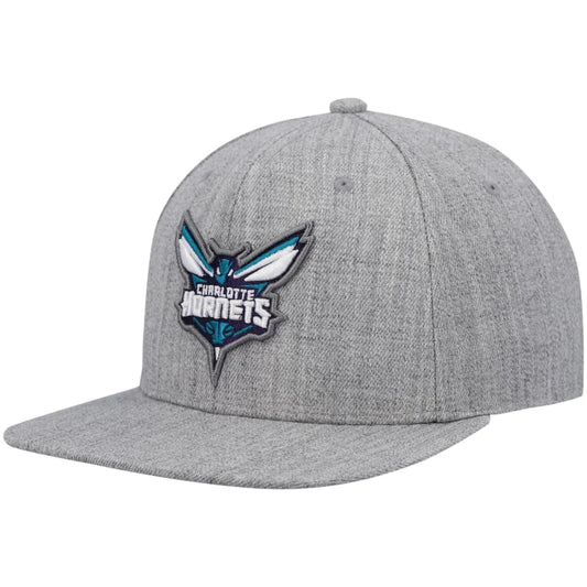 Charlotte Hornets Gray Heathered 2.0 Mitchell & Ness Snapback Hat