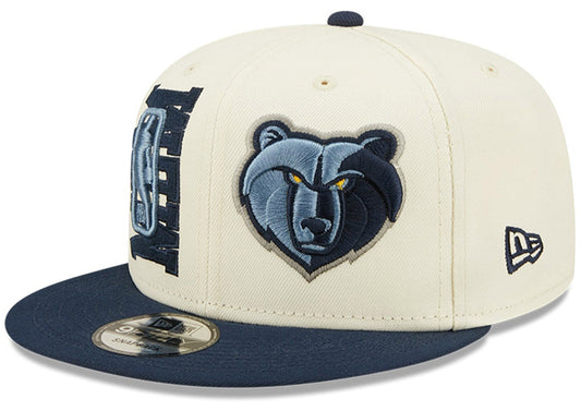 Memphis Grizzlies New Era 2022 NBA Draft 9FIFTY Snapback Adjustable Hat - Cream/Navy