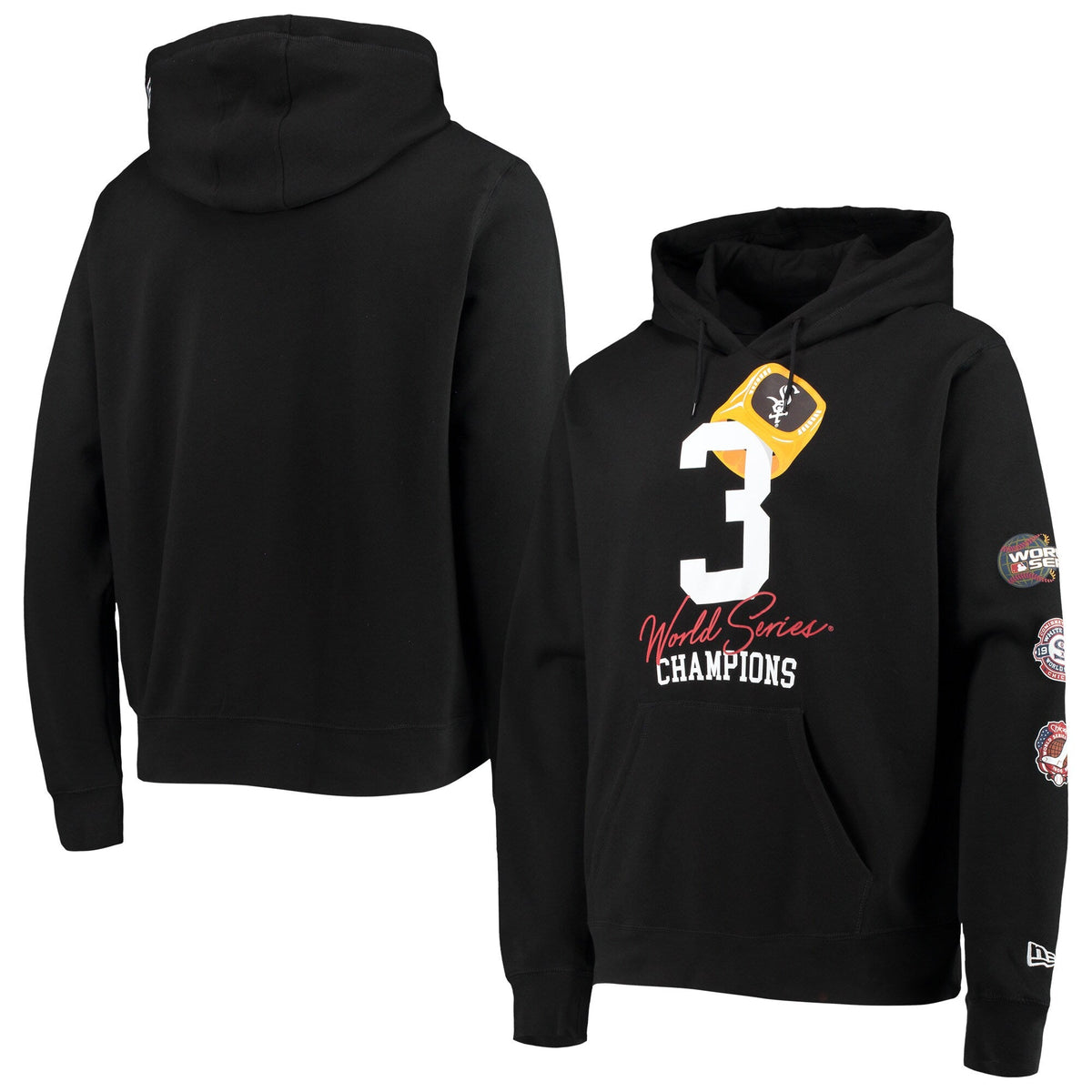 Men's Chicago White Sox New Era Black Count the Rings Pullover Hoodie