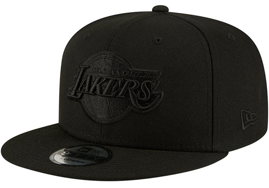 Men's Los Angeles Lakers New Era Black On Black Color Pack 9FIFTY Snapback Hat