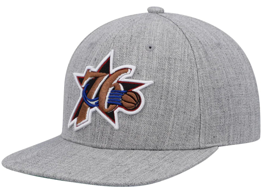 Philadelphia 76ers Team Classic Heathered 2.0 Mitchell & Ness Snapback Hat
