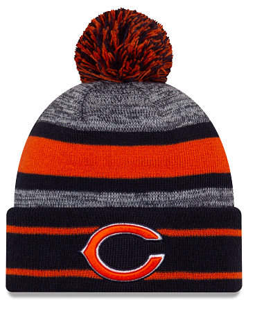 Chicago Bears Navy/Gray New Era Knit Classic Cuffed Pom Knit